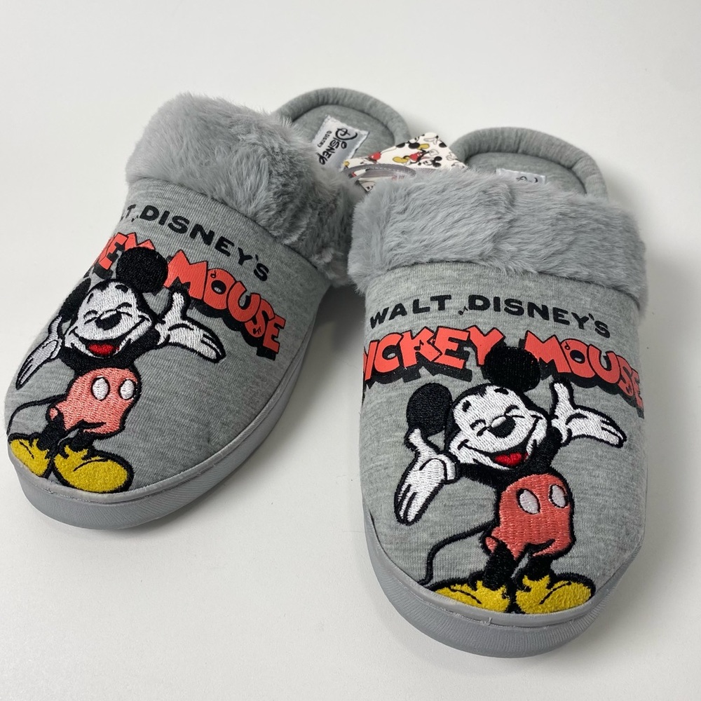 NEW Disney Mickey Mouse women’s plush Slippers shoes - Picture 2 of 5